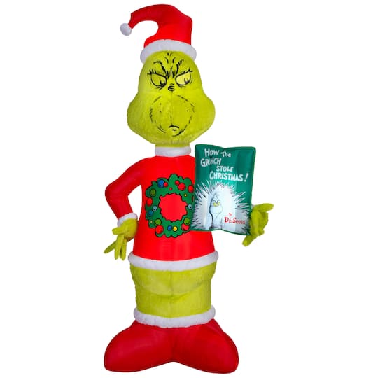 10ft. Airblown® Inflatable Grinch Fuzzy Plush Christmas Light Décor